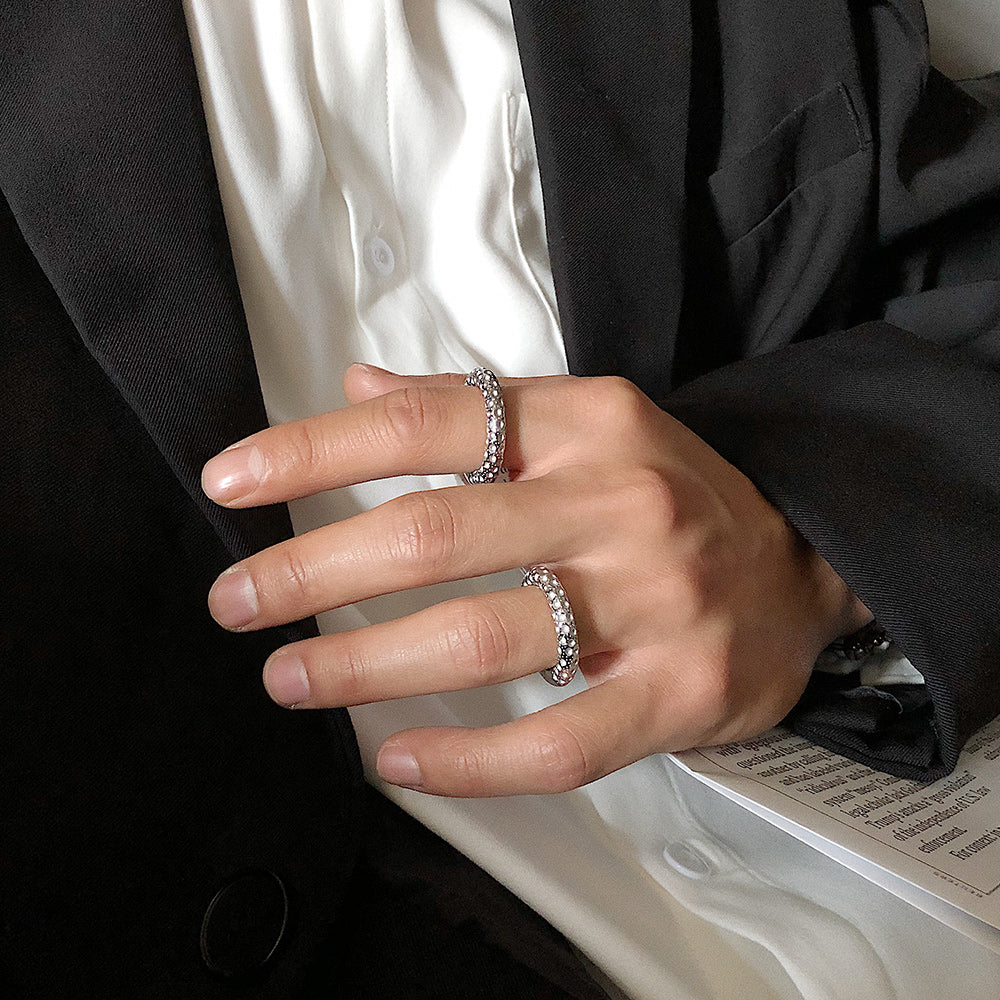 Meteorite Texture Vintage Style Fashion Ring
