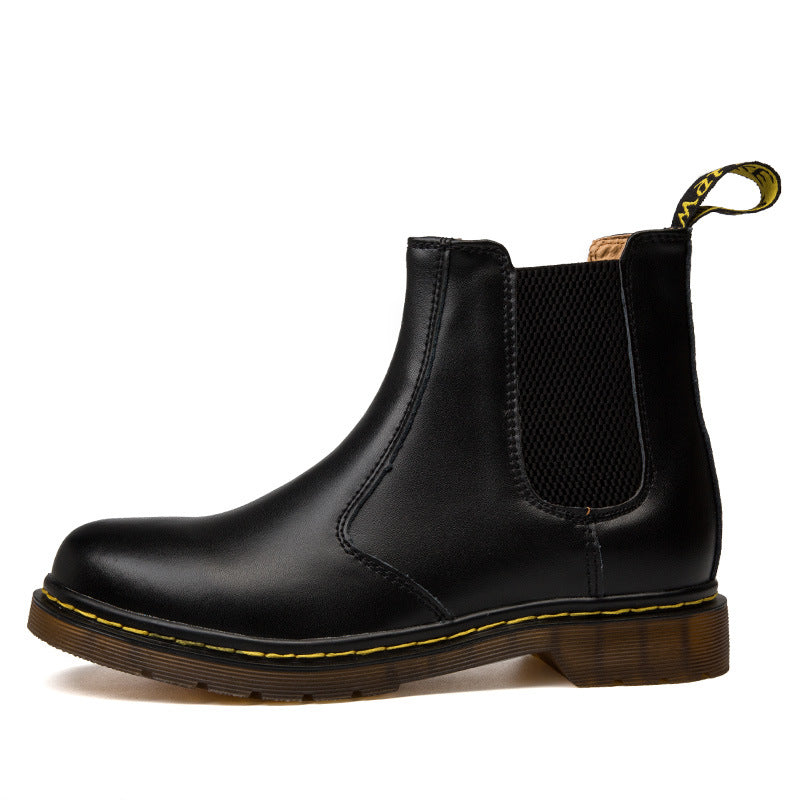 Autumn Style Thick-Heeled Cowhide Martin Boots for Women