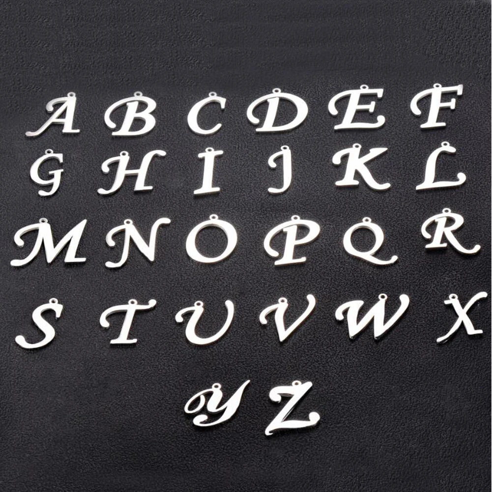 Trendy Stainless Steel A-Z Alphabet Pendant Chain Necklace For Women Personalization Initial Letters Name Necklace Jewelry Gifts