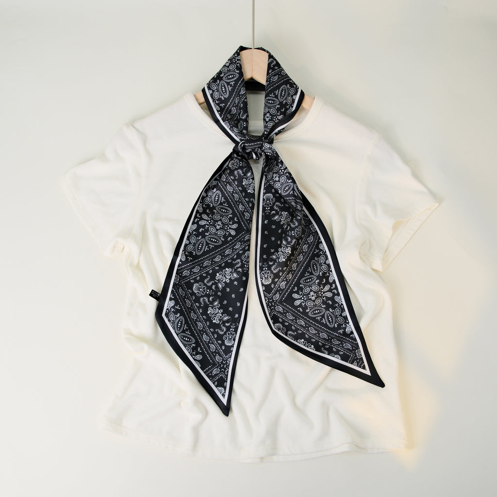 European and American-style Beveled Silk Scarf Cross-border Silk Cashew Dot Long High-end Ribbon Scarf Women's Belt