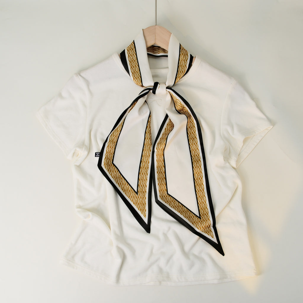 European and American-style Beveled Silk Scarf Cross-border Silk Cashew Dot Long High-end Ribbon Scarf Women's Belt
