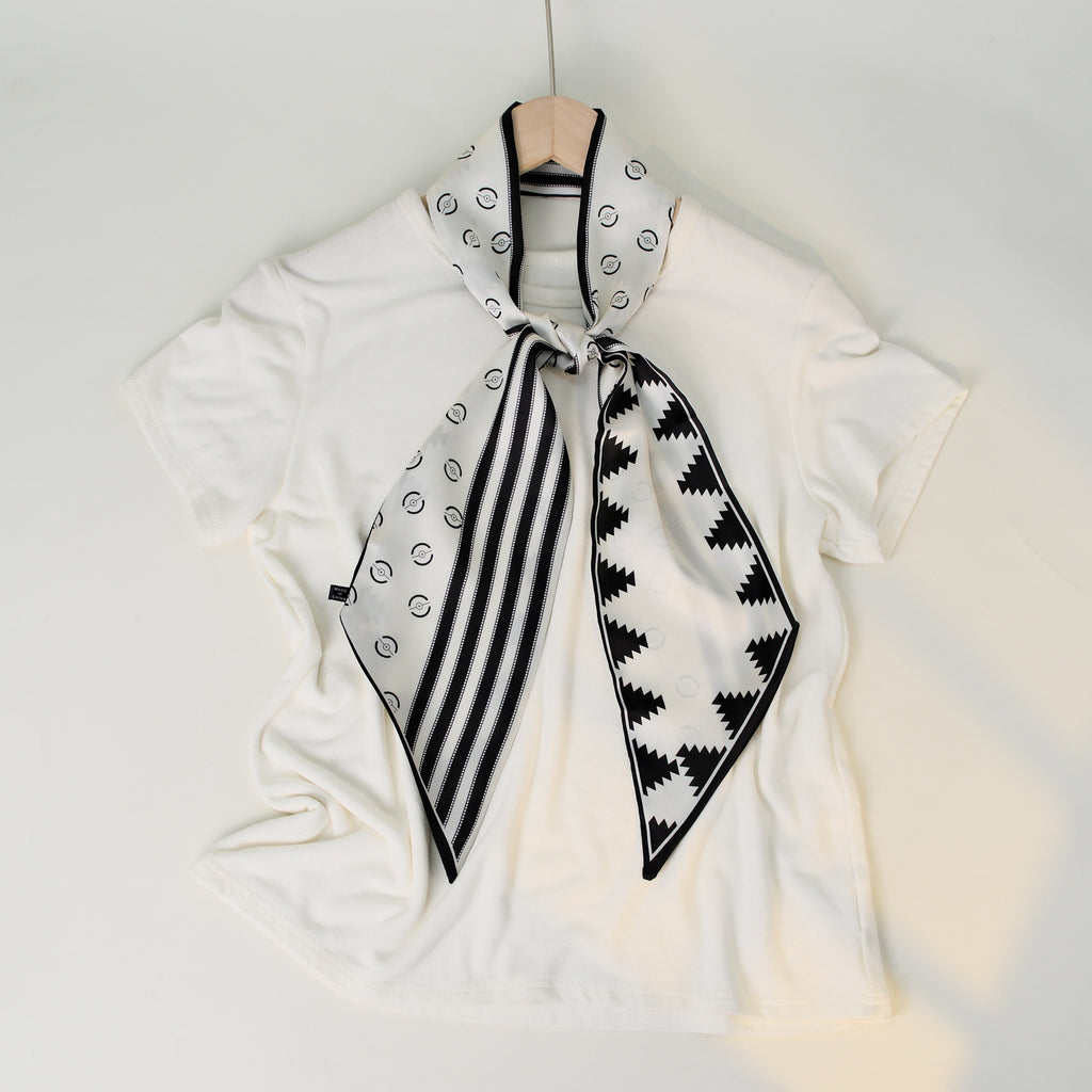 European and American-style Beveled Silk Scarf Cross-border Silk Cashew Dot Long High-end Ribbon Scarf Women's Belt