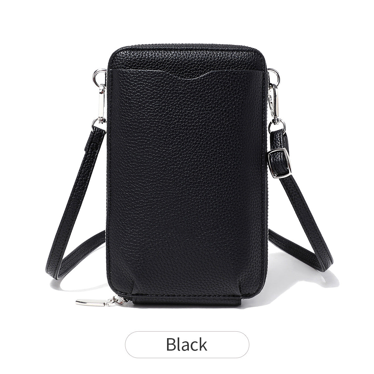 2024 New Mini Litchi Pattern Mobile Phone Bag Wallet Fashionable Women's Multifunctional Crossbody Small Bag Simple Shoulder Bag
