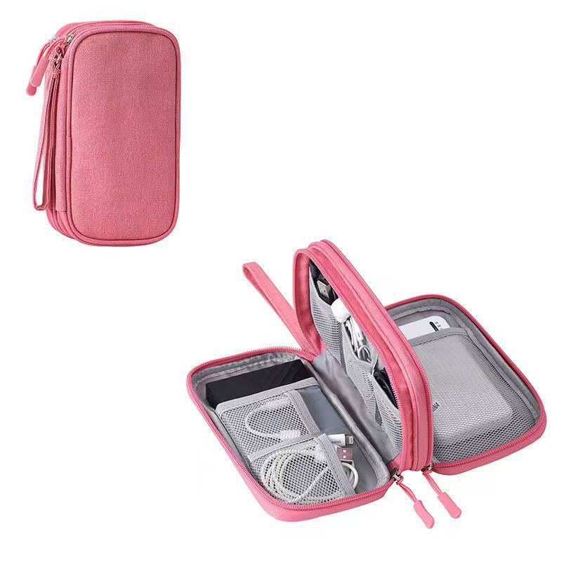 in stock Data Cable Bag Storage Bag Earphone Bag Charger Mobile Phone Bag Clutch Bag U Disk Multifunctional Storage Bag