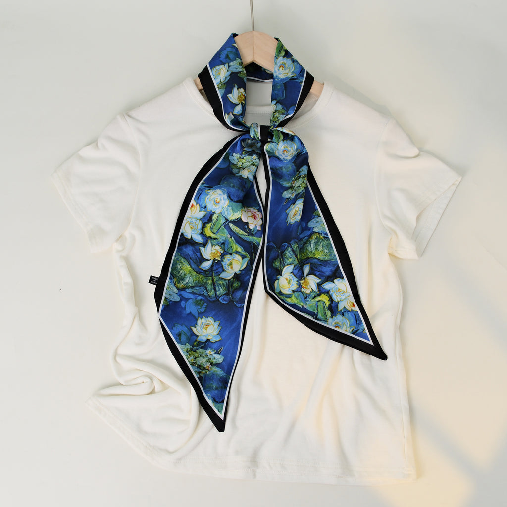 European and American-style Beveled Silk Scarf Cross-border Silk Cashew Dot Long High-end Ribbon Scarf Women's Belt