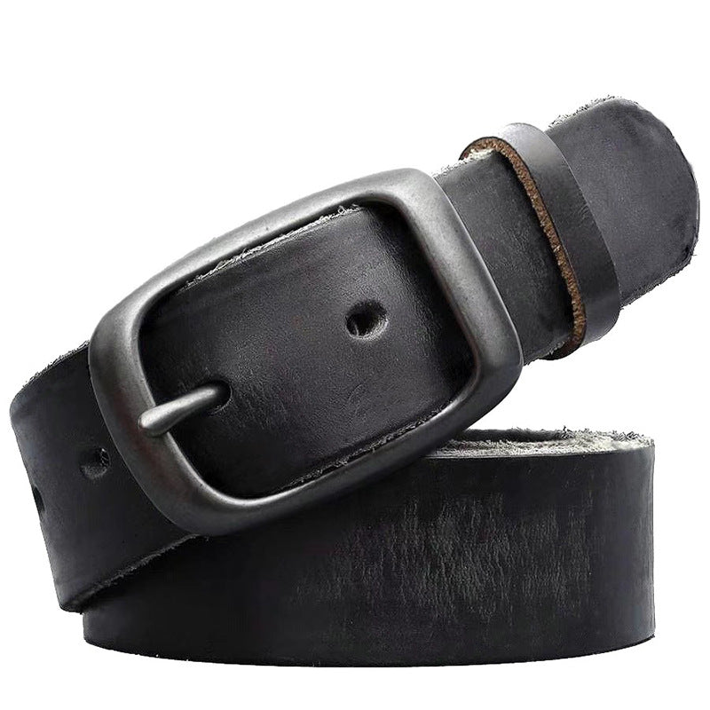 First-Layer Pin Buckle Belt for Men, Retro Versatile Jeans Belt, Simple Casual Leather Belt for Men