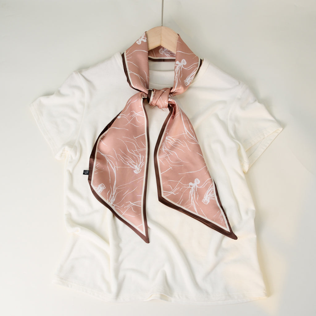 European and American-style Beveled Silk Scarf Cross-border Silk Cashew Dot Long High-end Ribbon Scarf Women's Belt