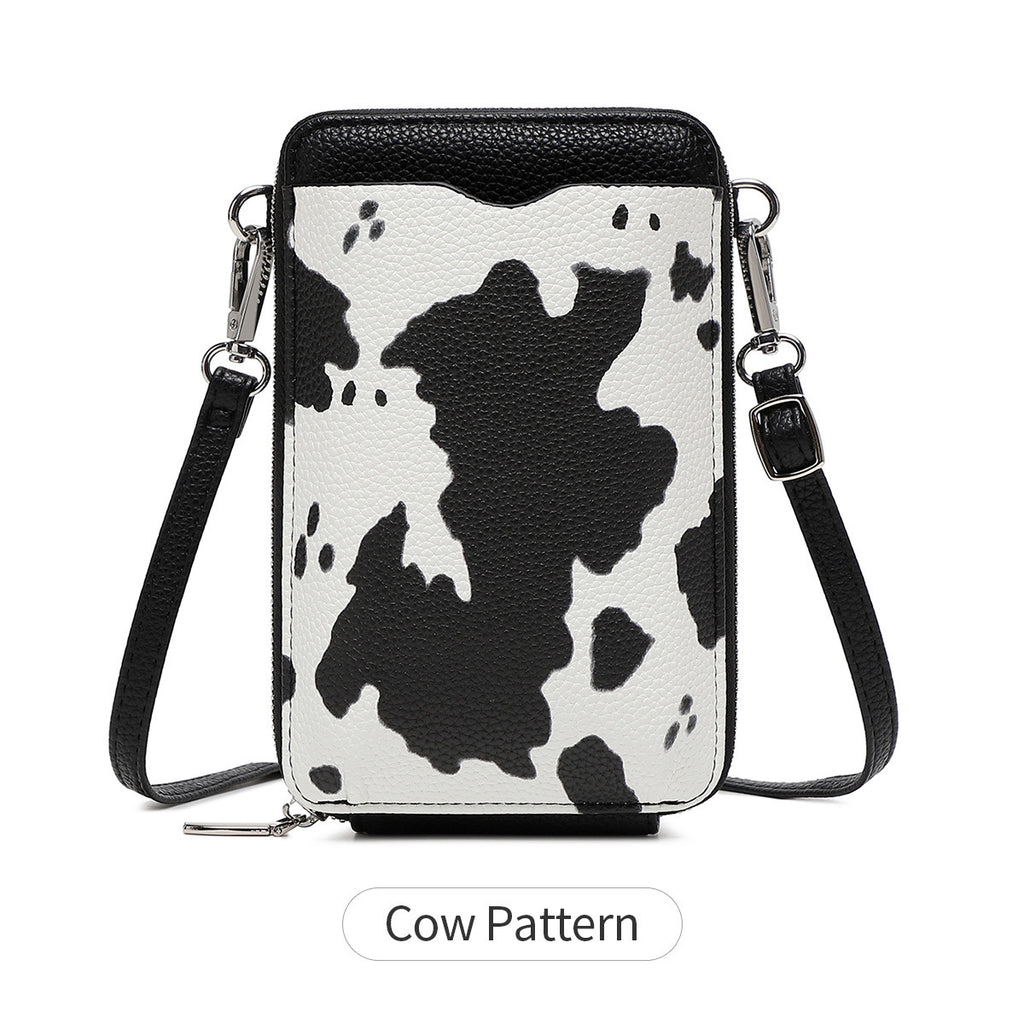 2024 New Mini Litchi Pattern Mobile Phone Bag Wallet Fashionable Women's Multifunctional Crossbody Small Bag Simple Shoulder Bag