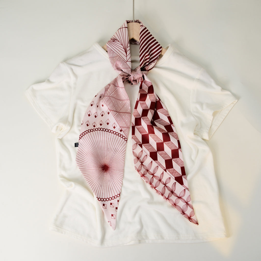 European and American-style Beveled Silk Scarf Cross-border Silk Cashew Dot Long High-end Ribbon Scarf Women's Belt