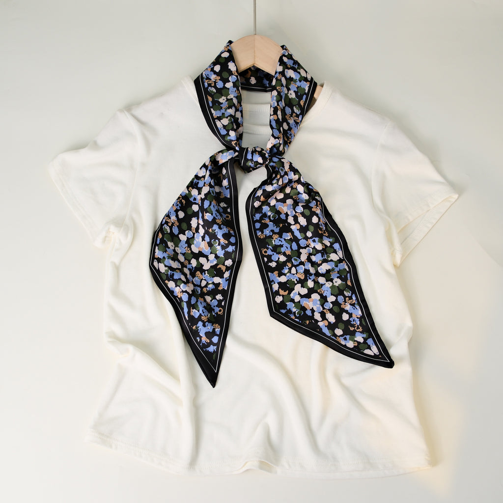 European and American-style Beveled Silk Scarf Cross-border Silk Cashew Dot Long High-end Ribbon Scarf Women's Belt