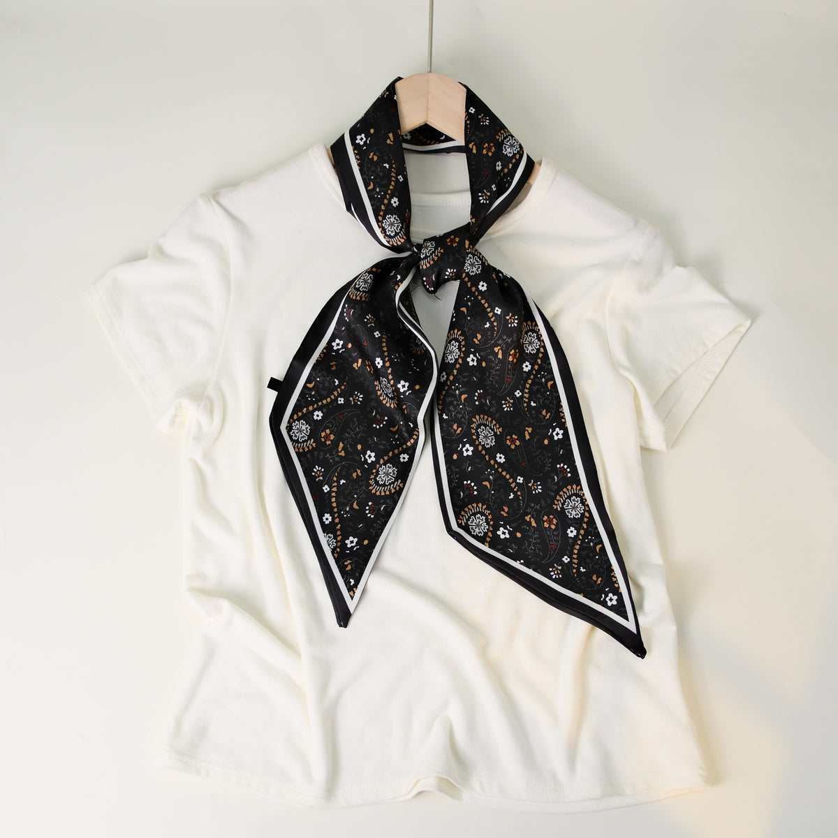 European and American-style Beveled Silk Scarf Cross-border Silk Cashew Dot Long High-end Ribbon Scarf Women's Belt