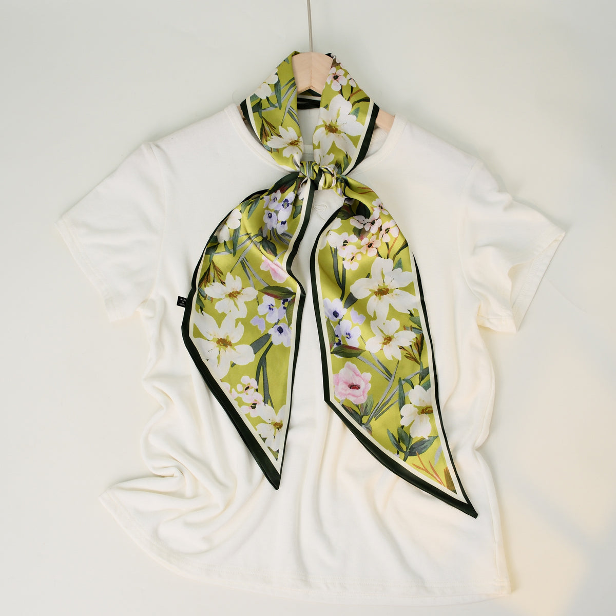 European and American-style Beveled Silk Scarf Cross-border Silk Cashew Dot Long High-end Ribbon Scarf Women's Belt