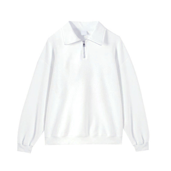 Wholesale Autumn Polo Collar Sweatshirt New Half-Zip Pullover Hoodless Spring and Autumn Thin Super Nice Slim Jacket