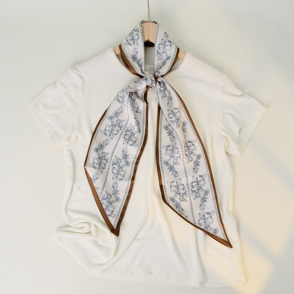 European and American-style Beveled Silk Scarf Cross-border Silk Cashew Dot Long High-end Ribbon Scarf Women's Belt