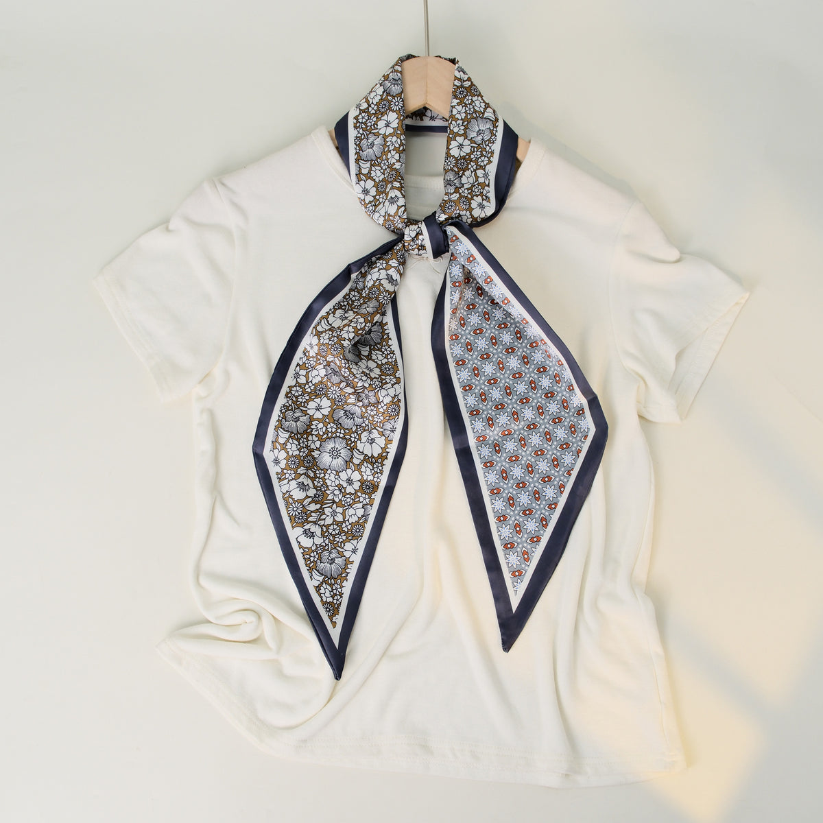 European and American-style Beveled Silk Scarf Cross-border Silk Cashew Dot Long High-end Ribbon Scarf Women's Belt