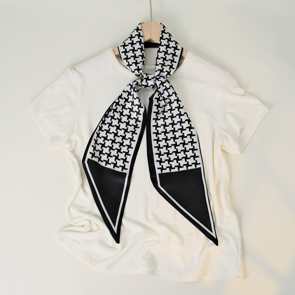 European and American-style Beveled Silk Scarf Cross-border Silk Cashew Dot Long High-end Ribbon Scarf Women's Belt