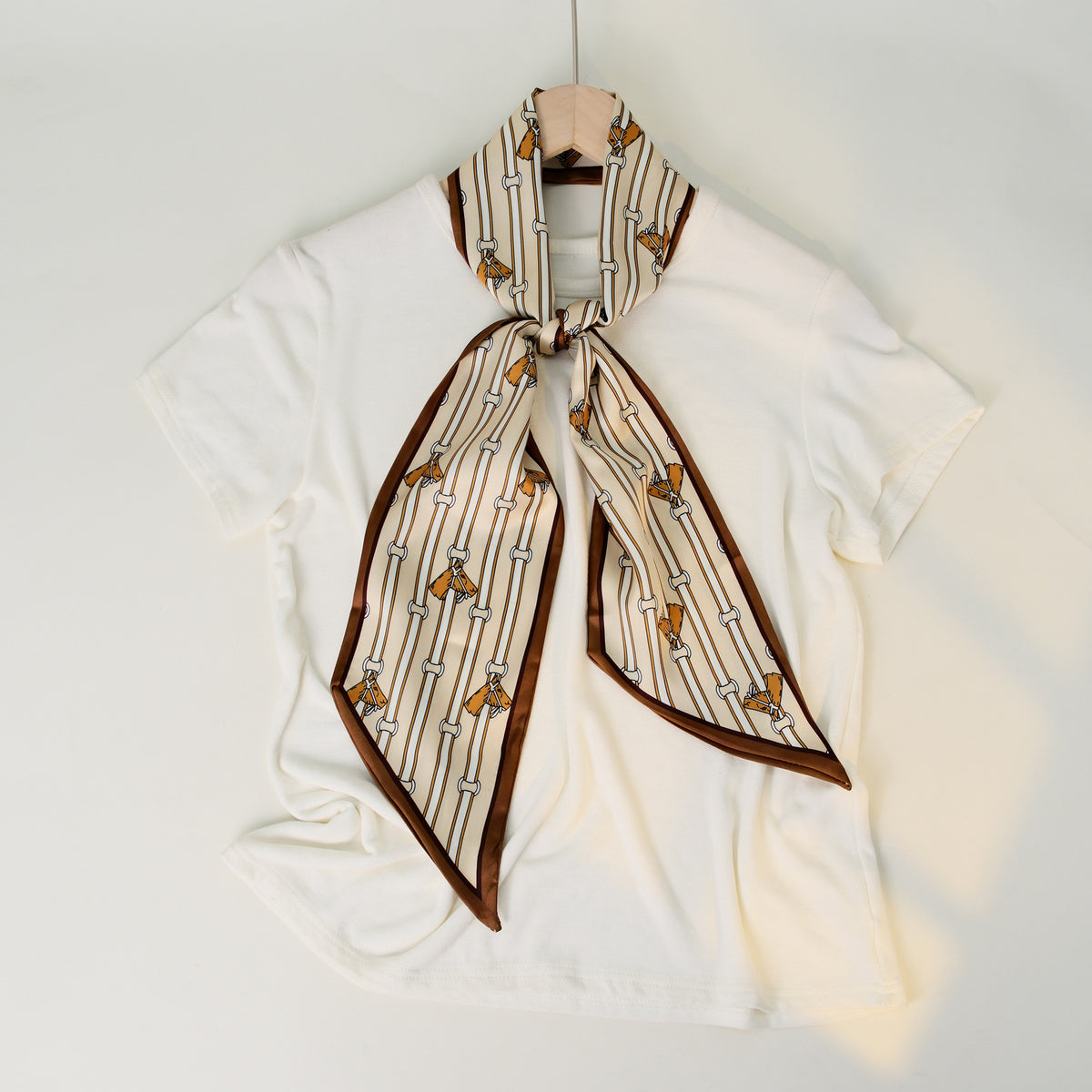European and American-style Beveled Silk Scarf Cross-border Silk Cashew Dot Long High-end Ribbon Scarf Women's Belt