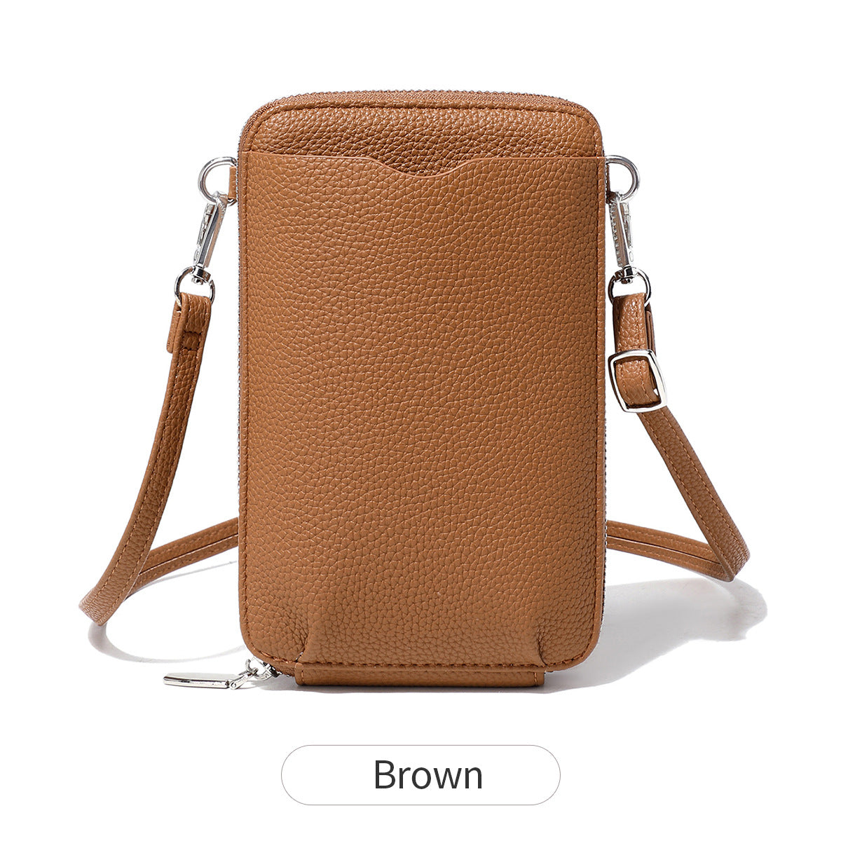 2024 New Mini Litchi Pattern Mobile Phone Bag Wallet Fashionable Women's Multifunctional Crossbody Small Bag Simple Shoulder Bag