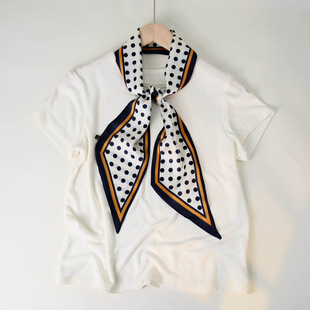 European and American-style Beveled Silk Scarf Cross-border Silk Cashew Dot Long High-end Ribbon Scarf Women's Belt