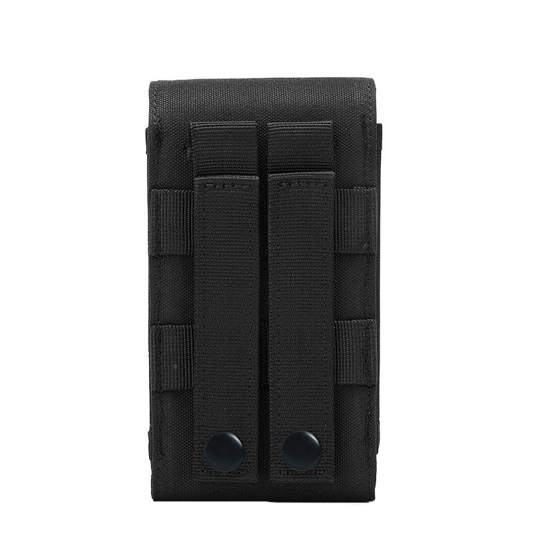 Outdoor Tactical Double-Layer Mobile Phone Bag 6.8inch Power Bank Storage Bag Notepad Hanging Bag Vest Edc Bag Waist Hanging Bag