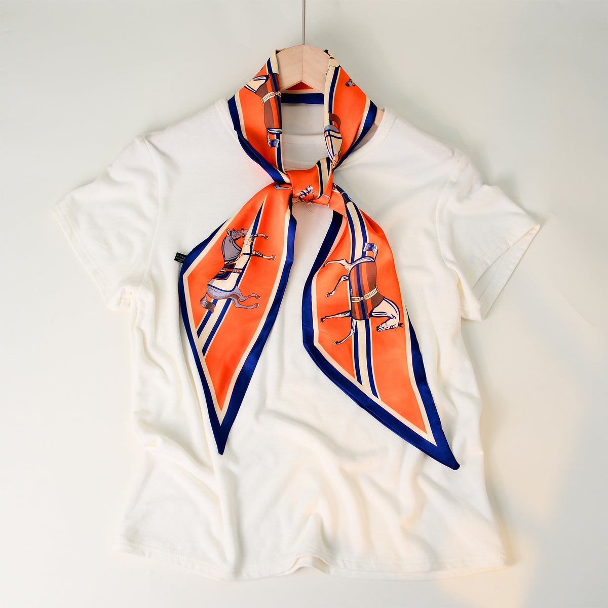 European and American-style Beveled Silk Scarf Cross-border Silk Cashew Dot Long High-end Ribbon Scarf Women's Belt