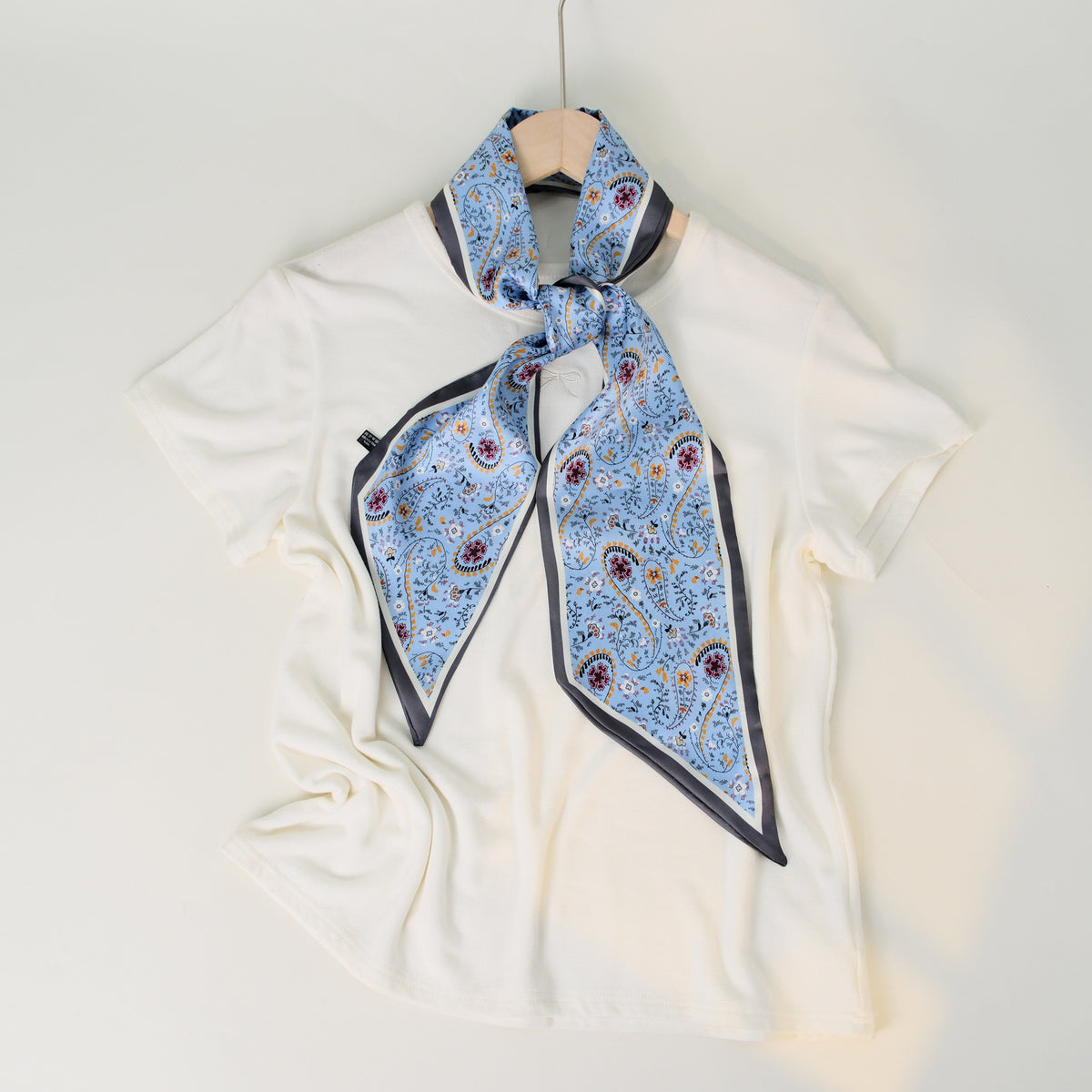 European and American-style Beveled Silk Scarf Cross-border Silk Cashew Dot Long High-end Ribbon Scarf Women's Belt