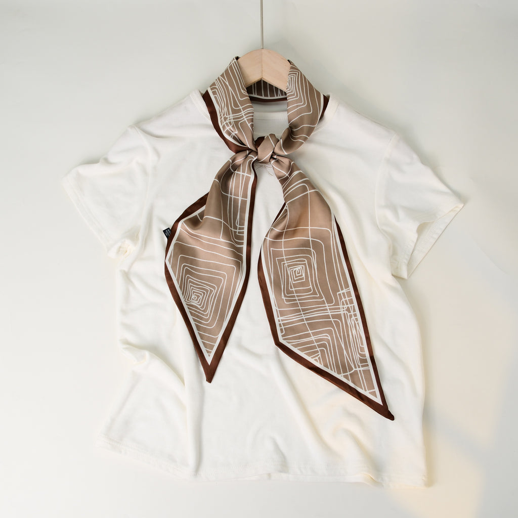 European and American-style Beveled Silk Scarf Cross-border Silk Cashew Dot Long High-end Ribbon Scarf Women's Belt