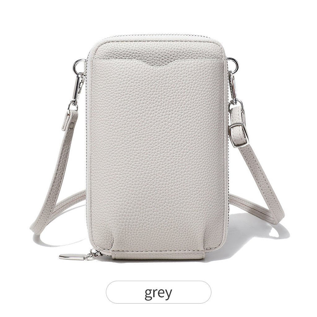 2024 New Mini Litchi Pattern Mobile Phone Bag Wallet Fashionable Women's Multifunctional Crossbody Small Bag Simple Shoulder Bag