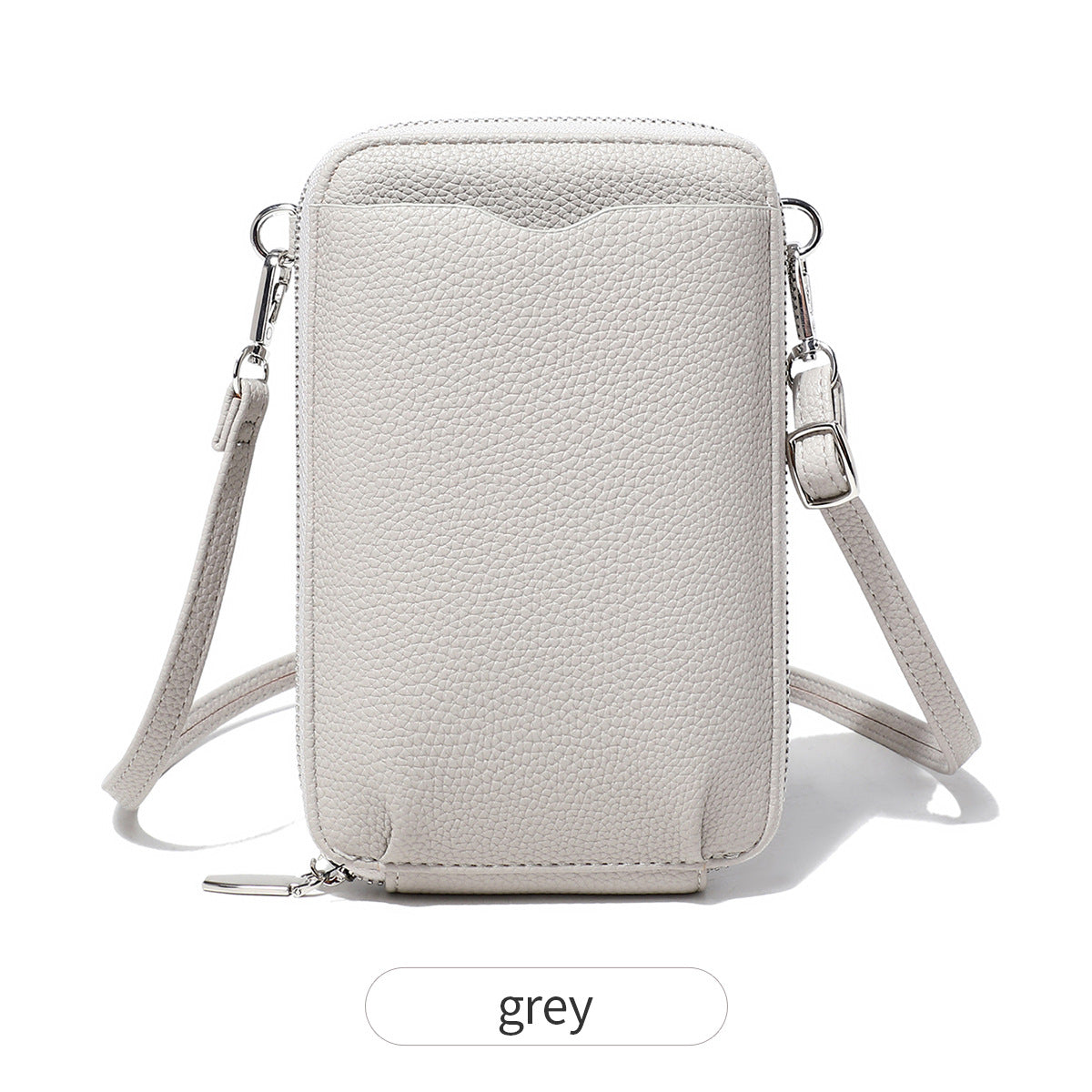 2024 New Mini Litchi Pattern Mobile Phone Bag Wallet Fashionable Women's Multifunctional Crossbody Small Bag Simple Shoulder Bag