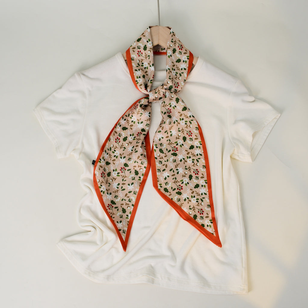 European and American-style Beveled Silk Scarf Cross-border Silk Cashew Dot Long High-end Ribbon Scarf Women's Belt