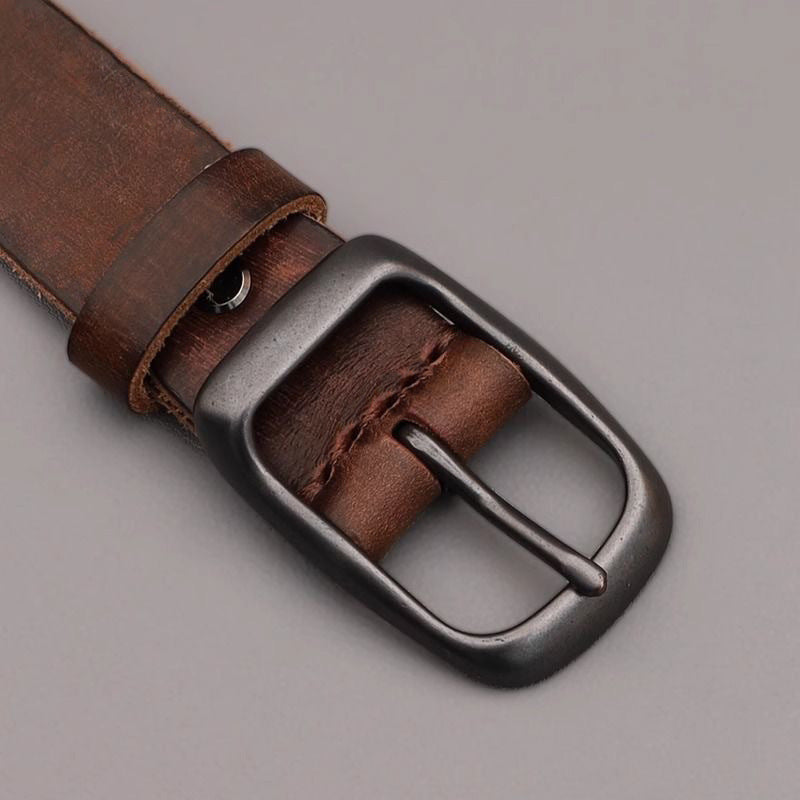 First-Layer Pin Buckle Belt for Men, Retro Versatile Jeans Belt, Simple Casual Leather Belt for Men