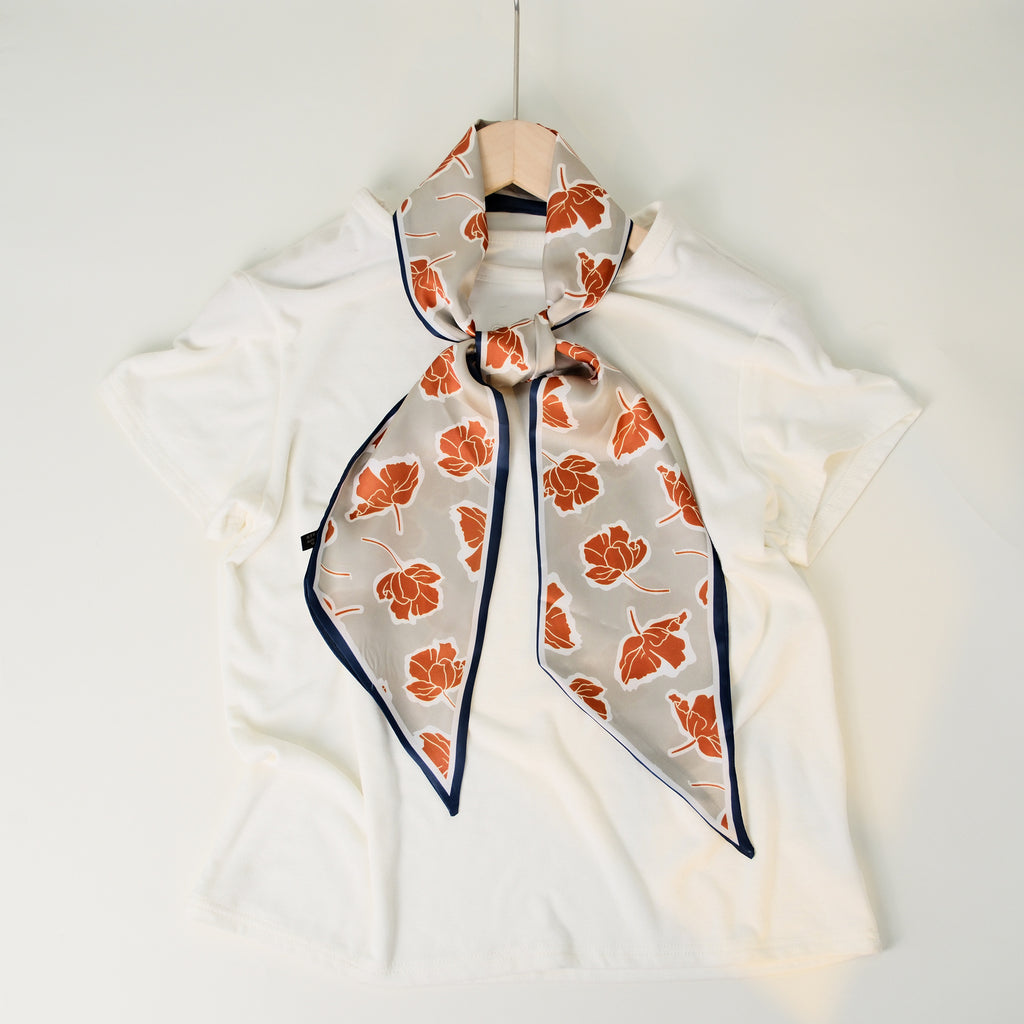 European and American-style Beveled Silk Scarf Cross-border Silk Cashew Dot Long High-end Ribbon Scarf Women's Belt