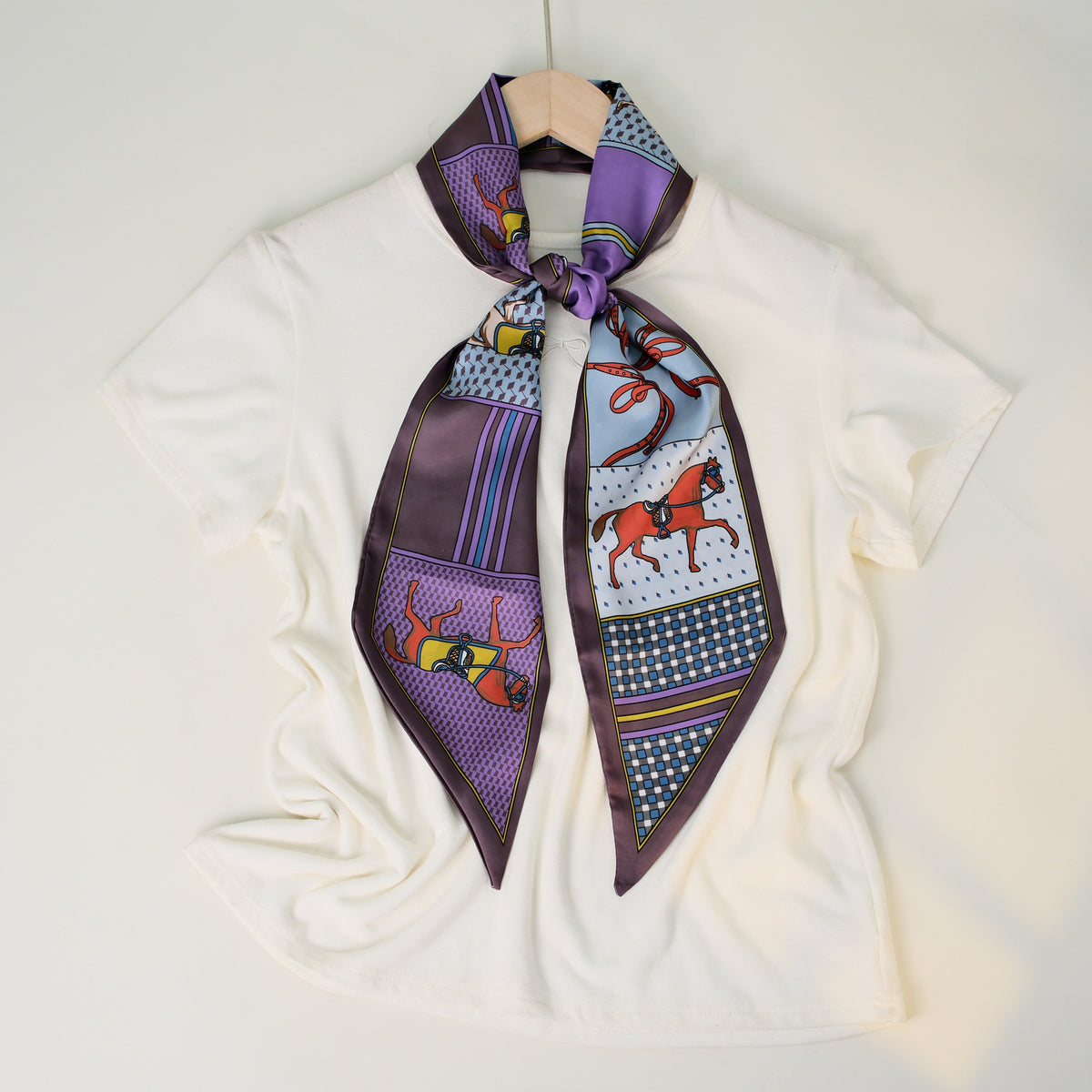 European and American-style Beveled Silk Scarf Cross-border Silk Cashew Dot Long High-end Ribbon Scarf Women's Belt