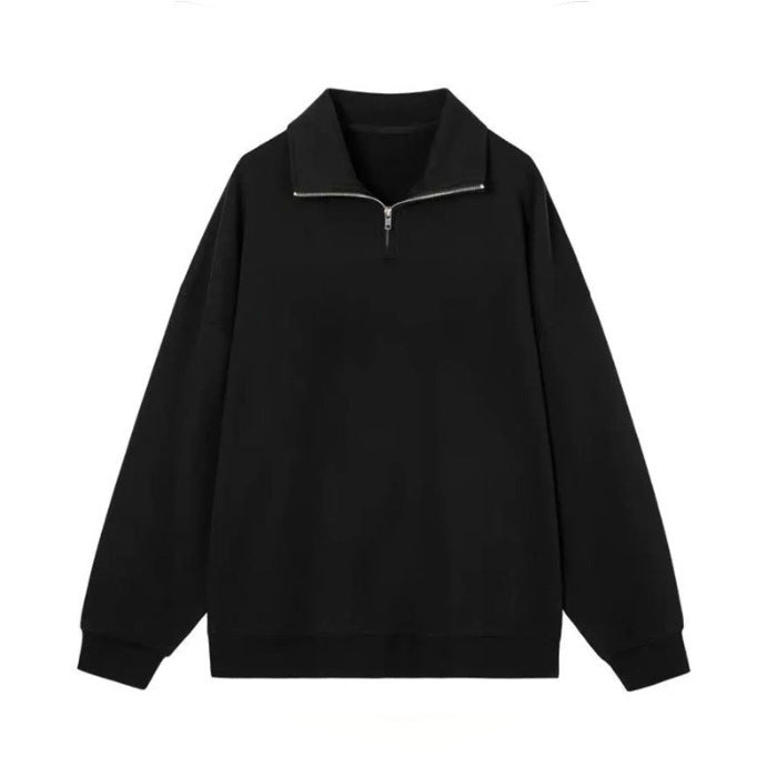 Wholesale Autumn Polo Collar Sweatshirt New Half-Zip Pullover Hoodless Spring and Autumn Thin Super Nice Slim Jacket