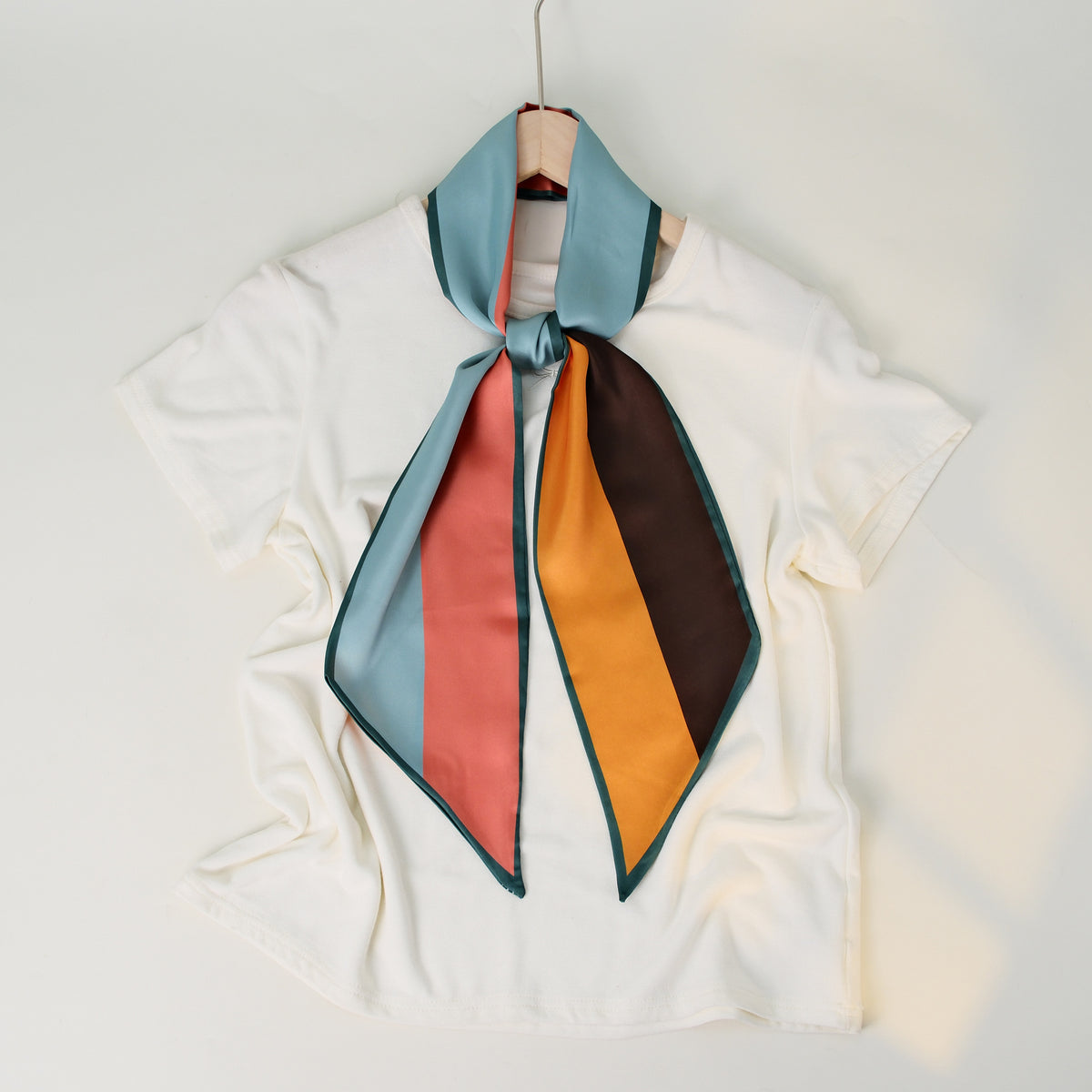 European and American-style Beveled Silk Scarf Cross-border Silk Cashew Dot Long High-end Ribbon Scarf Women's Belt