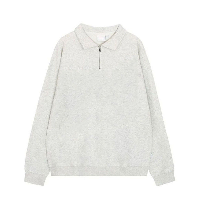 Wholesale Autumn Polo Collar Sweatshirt New Half-Zip Pullover Hoodless Spring and Autumn Thin Super Nice Slim Jacket