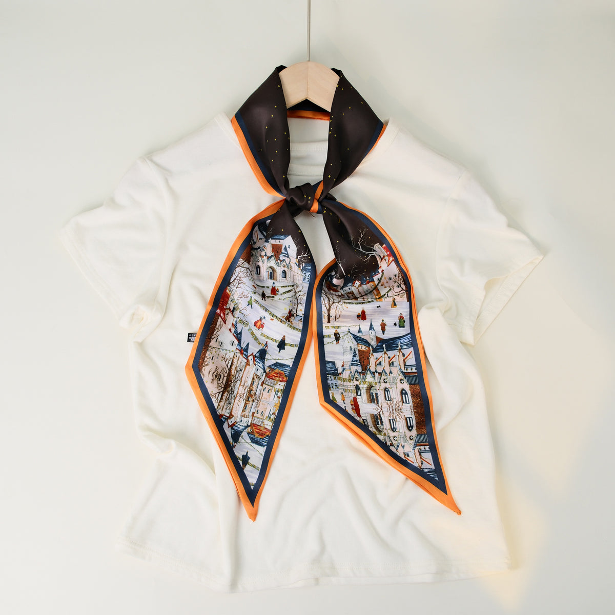 European and American-style Beveled Silk Scarf Cross-border Silk Cashew Dot Long High-end Ribbon Scarf Women's Belt