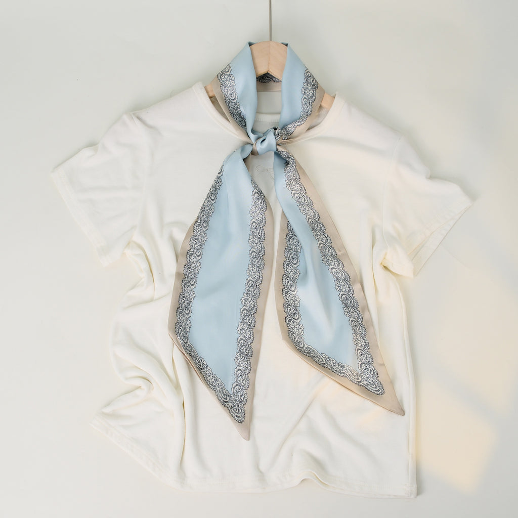 European and American-style Beveled Silk Scarf Cross-border Silk Cashew Dot Long High-end Ribbon Scarf Women's Belt