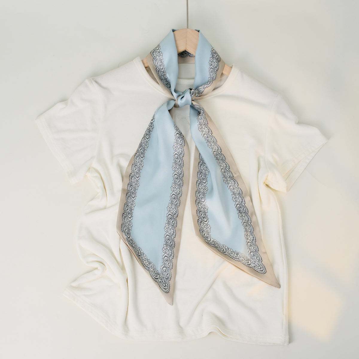 European and American-style Beveled Silk Scarf Cross-border Silk Cashew Dot Long High-end Ribbon Scarf Women's Belt