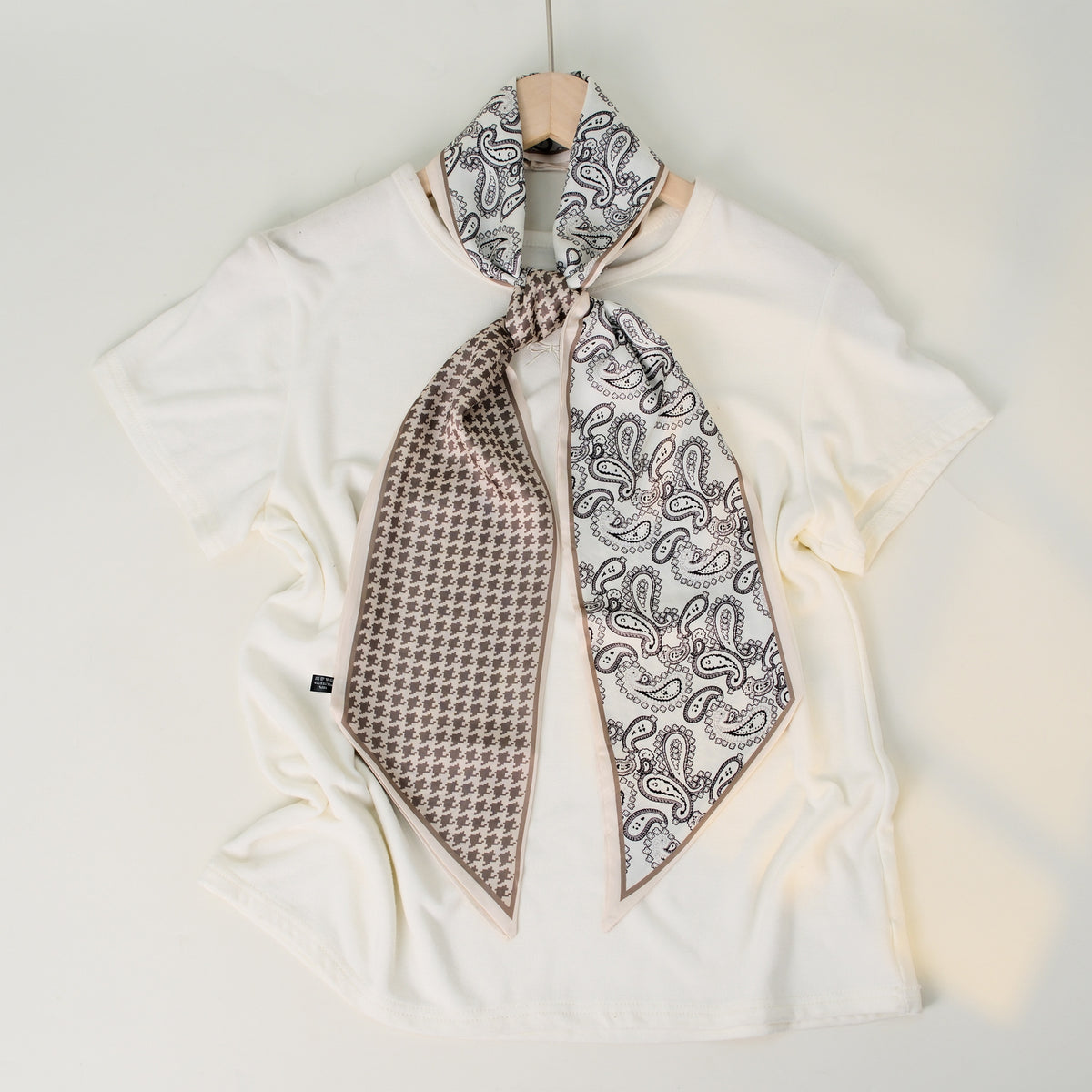 European and American-style Beveled Silk Scarf Cross-border Silk Cashew Dot Long High-end Ribbon Scarf Women's Belt