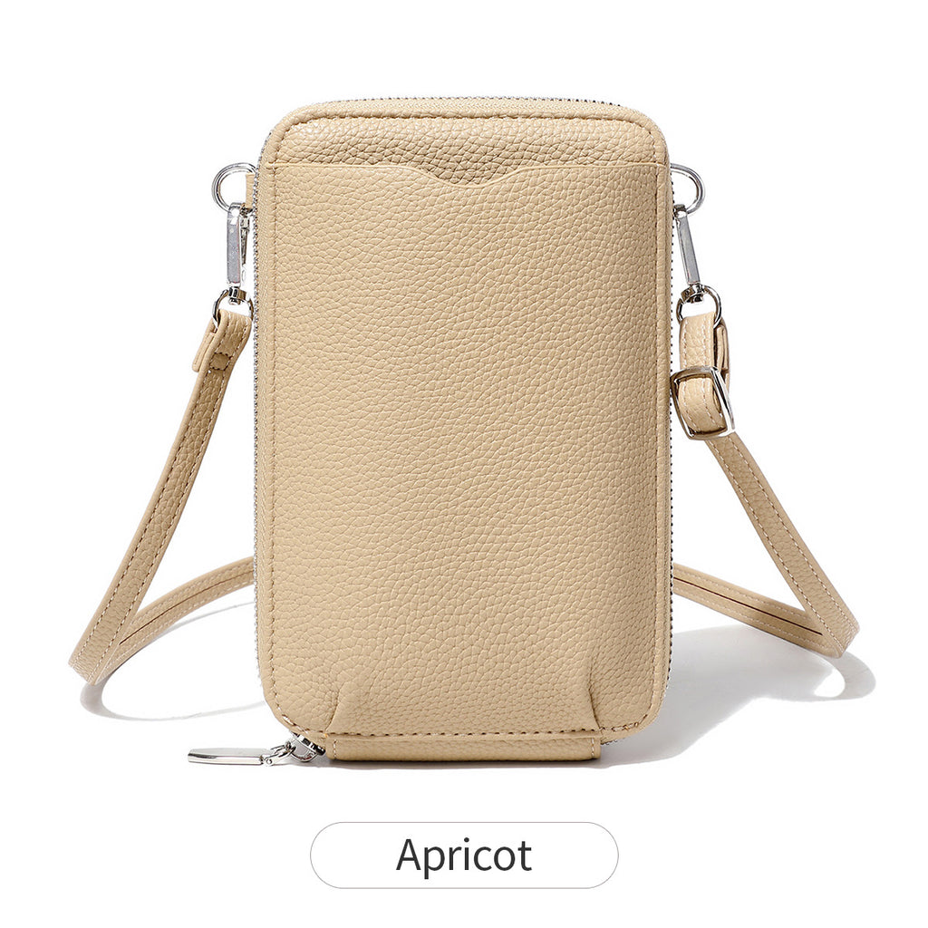 2024 New Mini Litchi Pattern Mobile Phone Bag Wallet Fashionable Women's Multifunctional Crossbody Small Bag Simple Shoulder Bag
