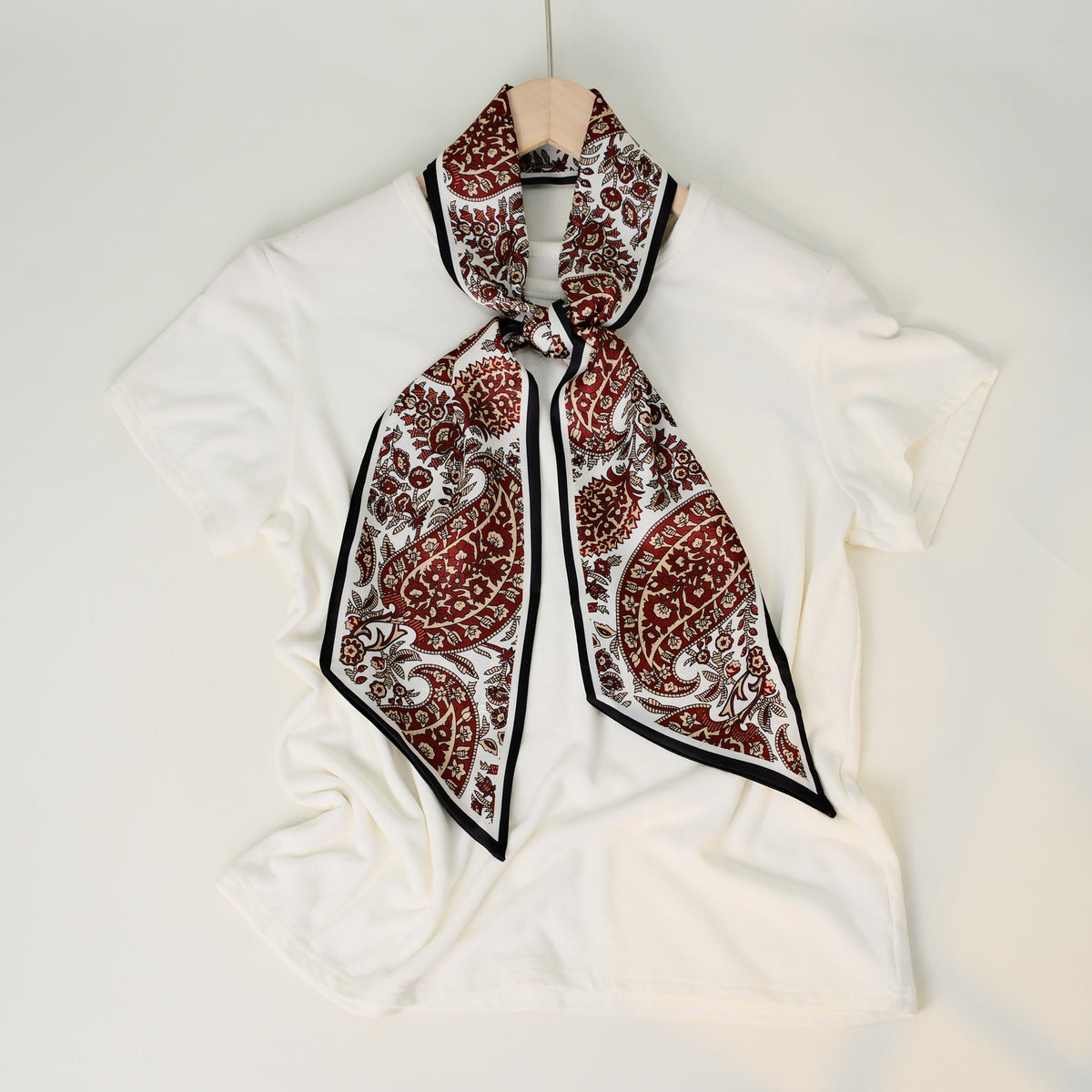European and American-style Beveled Silk Scarf Cross-border Silk Cashew Dot Long High-end Ribbon Scarf Women's Belt