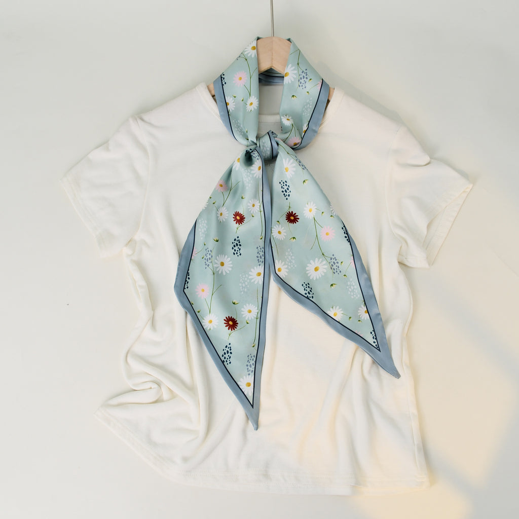 European and American-style Beveled Silk Scarf Cross-border Silk Cashew Dot Long High-end Ribbon Scarf Women's Belt