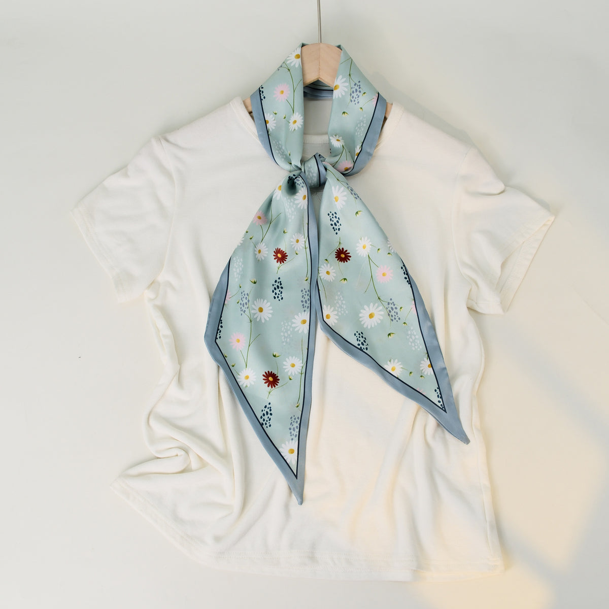 European and American-style Beveled Silk Scarf Cross-border Silk Cashew Dot Long High-end Ribbon Scarf Women's Belt