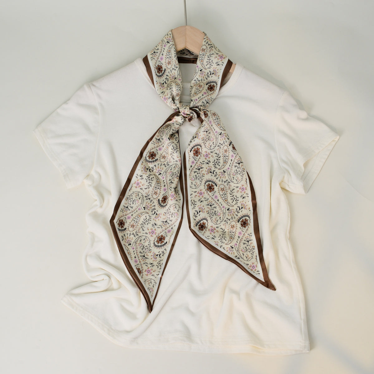 European and American-style Beveled Silk Scarf Cross-border Silk Cashew Dot Long High-end Ribbon Scarf Women's Belt