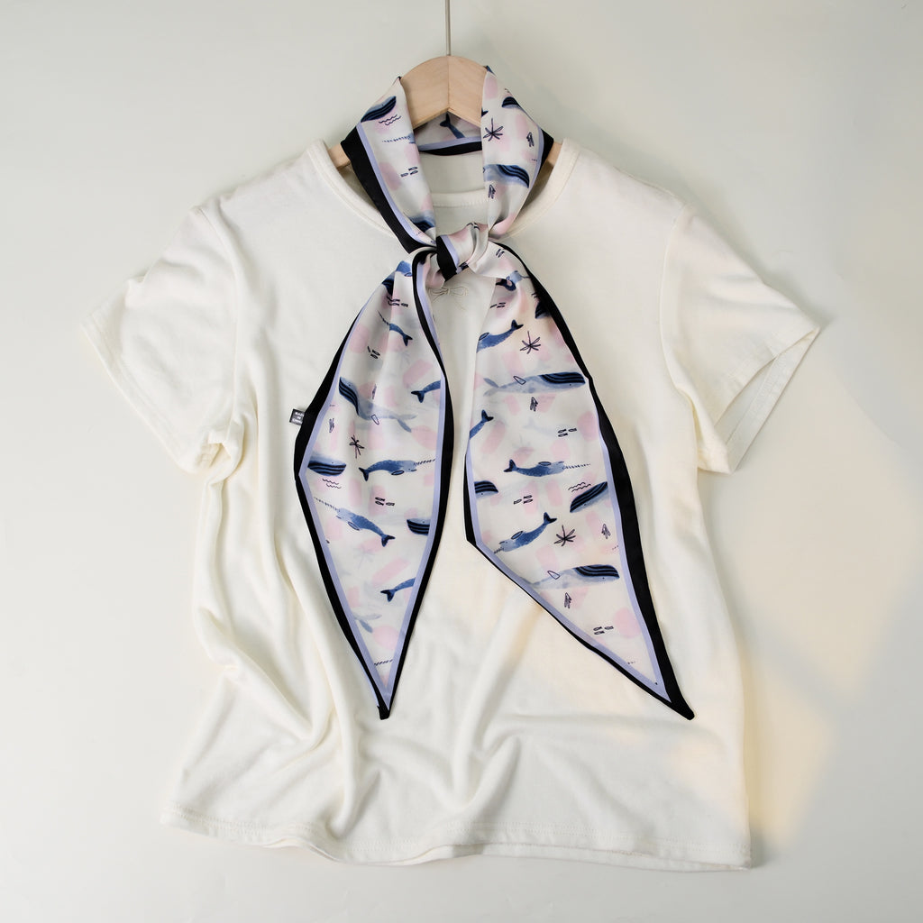European and American-style Beveled Silk Scarf Cross-border Silk Cashew Dot Long High-end Ribbon Scarf Women's Belt