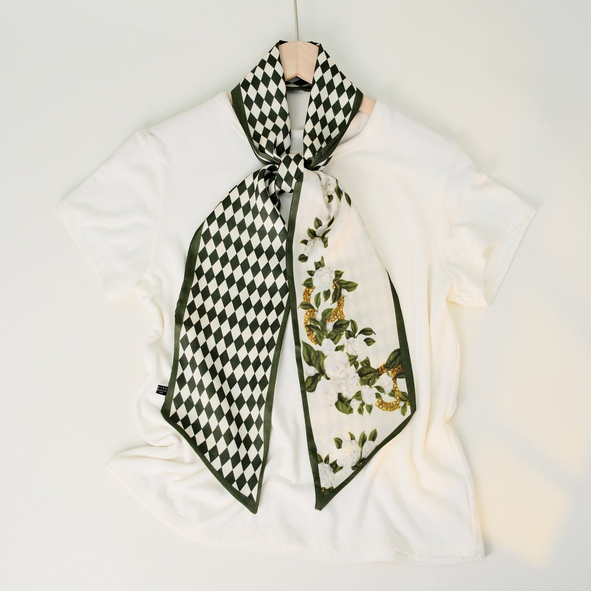 European and American-style Beveled Silk Scarf Cross-border Silk Cashew Dot Long High-end Ribbon Scarf Women's Belt