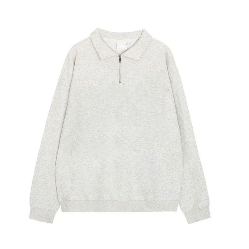 Wholesale Autumn Polo Collar Sweatshirt New Half-Zip Pullover Hoodless Spring and Autumn Thin Super Nice Slim Jacket