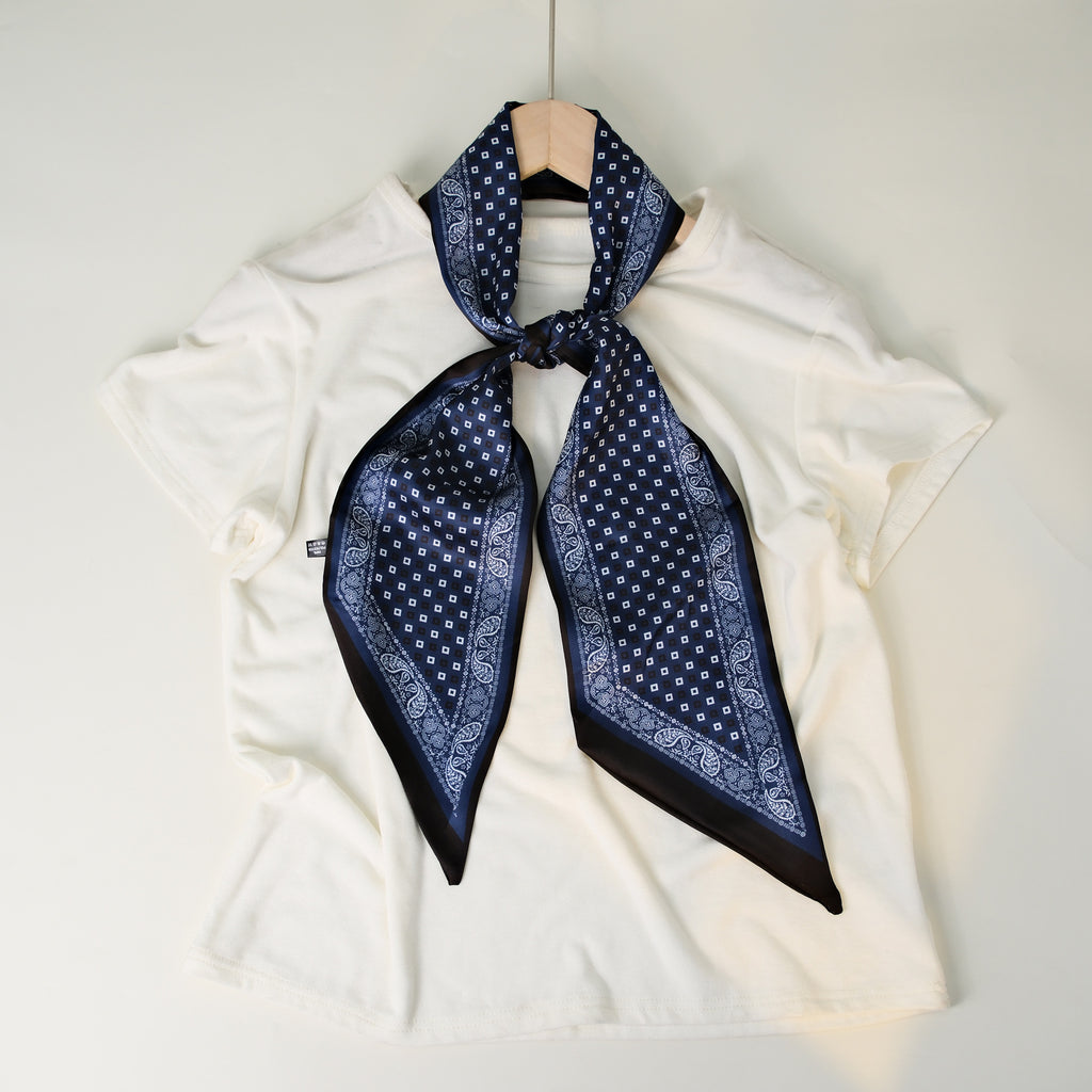 European and American-style Beveled Silk Scarf Cross-border Silk Cashew Dot Long High-end Ribbon Scarf Women's Belt
