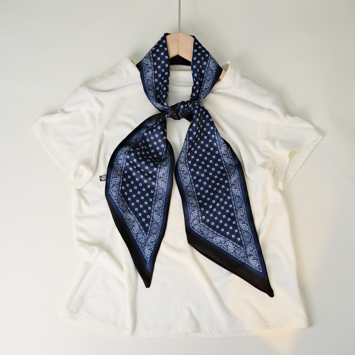 European and American-style Beveled Silk Scarf Cross-border Silk Cashew Dot Long High-end Ribbon Scarf Women's Belt